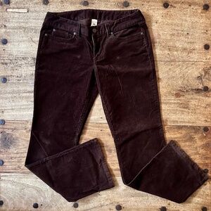 J.Crew Favorite Fit Dark Brown Corduroys Pants Women’s Comfy Stretch Size 32R